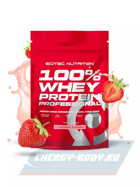  Scitec Nutrition 100% Whey Protein Professional 500 г, Клубника