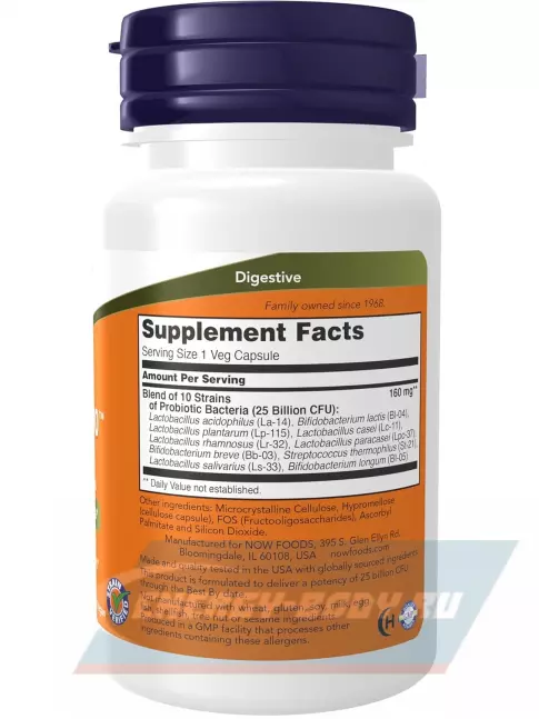  NOW Foods Probiotic-10 25 Billion 50 веган капсул