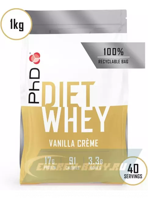  PhD Nutrition Diet Whey Protein 1000 г, Ванильный крем