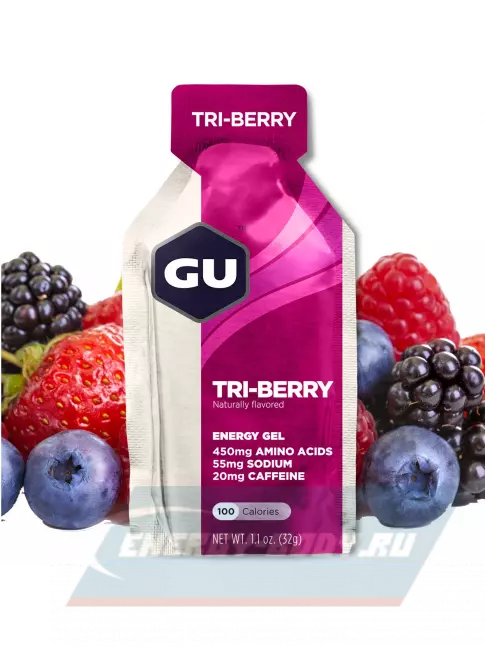 Энергетический гель GU ENERGY GU Original Energy Gel 20mg caffeine 4 x 32 г, Лесные ягоды