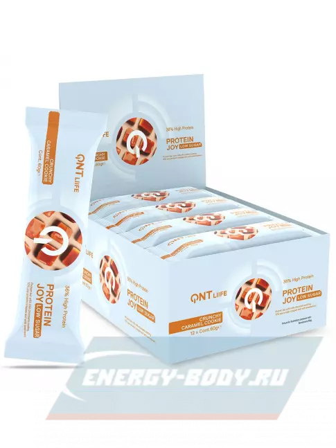 Батончик протеиновый QNT PROTEIN JOY BAR 12 x 60 г, Карамель