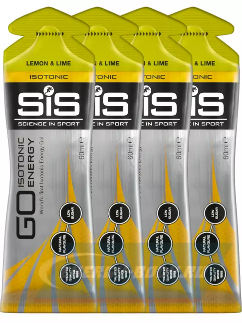 Энергетический гель SCIENCE IN SPORT (SiS) GO Isotonic Energy Gels 4 x 60 мл, Лимон-Лайм