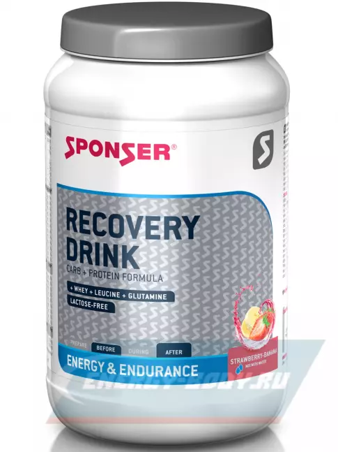Предтерник SPONSER RECOVERY DRINK 1200 г, Клубника-банан