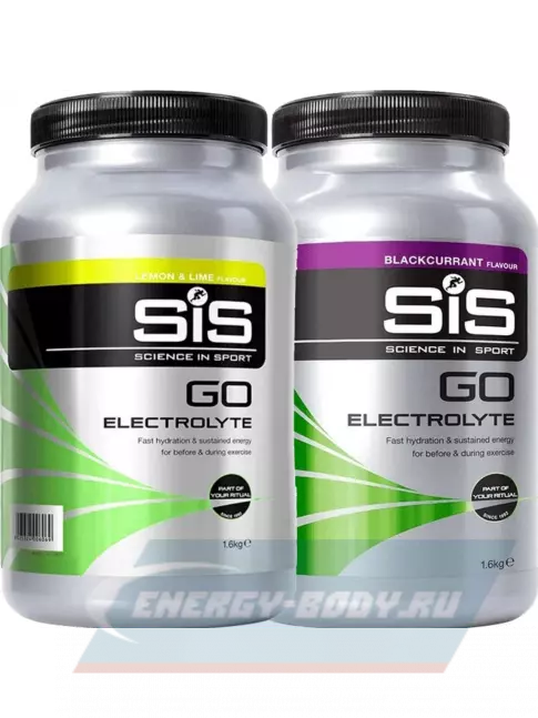  SCIENCE IN SPORT (SiS) GO Electrolyte Powder 2 x 1600 г, Лимон-Лайм, Черная смородина