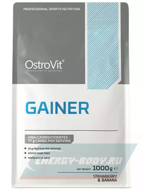 Гейнер OstroVit Gainer 1000 г, Клубника-банан