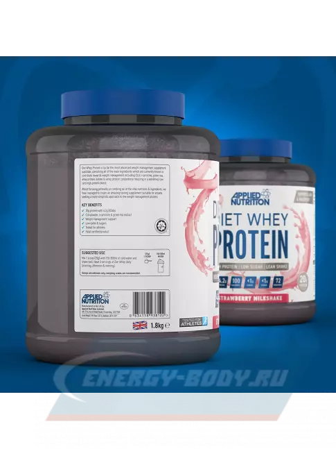  APPLIED NUTRITION Diet Whey 1800 г, Клубничный молочный коктейль