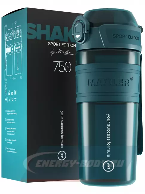  MAXLER Shaker Bottle Sport Edition 750 мл, Темно-зеленый