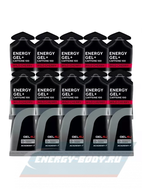 Энергетический гель GEL4U Energy GEL + Caffeine 100 10 x 60 г, Вишня Энергетический гель GEL4U Energy GEL + Caffeine 100 10 x 60 г, Вишня