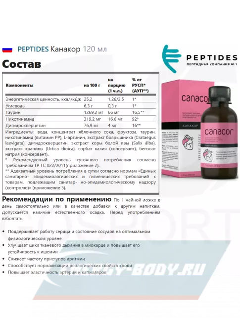  PEPTIDES Канакор (Canacor) 120 мл