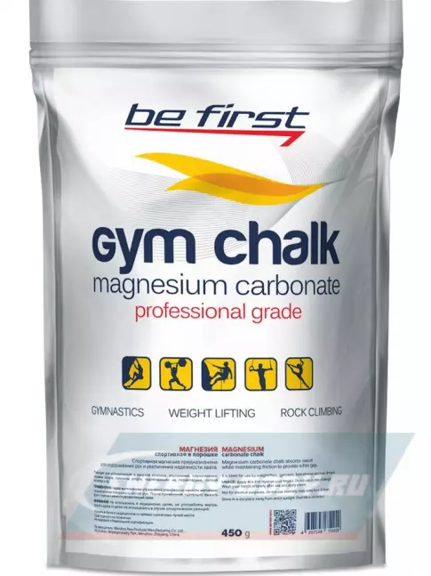  Be First Спортивная магнезия Gym Chalk Powder 450 г, Белый