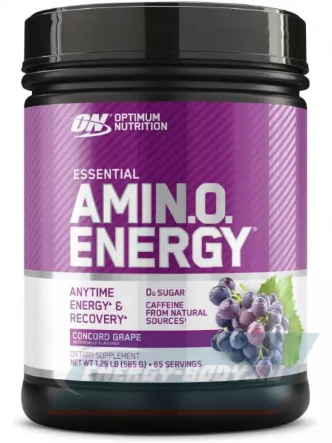 Аминокислотны Optimum Nutrition Essential Amino Energy 585 г + шейкер, Красный виноград