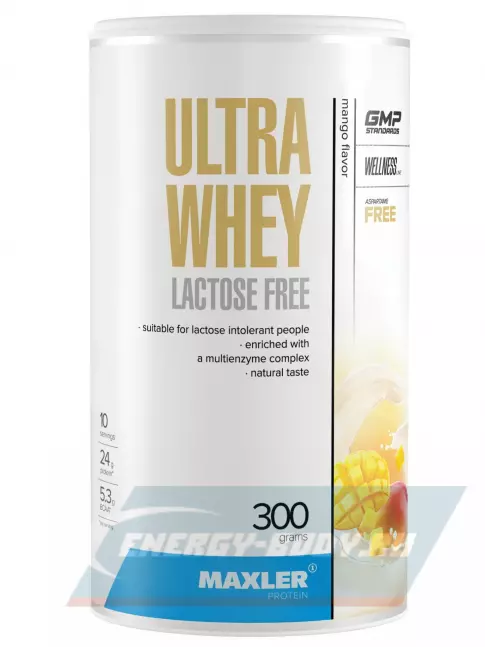  MAXLER Ultra Whey Lactose Free 300 г, Манго