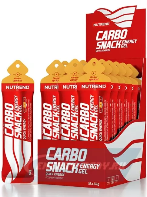 Энергетический гель NUTREND 18x50 Carbosnack саше 18 шт x 50 г, Абрикос