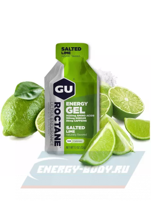 Энергетический гель GU ENERGY GU ROCTANE Energy Gel 35mg caffeine 32 г, Соленый лайм