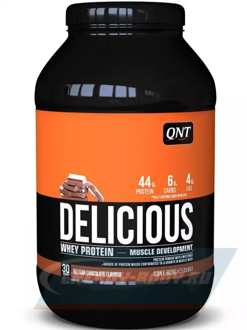  QNT DELICIOUS WHEY PROTEIN POWDER 908 г, Бельгийский шоколад