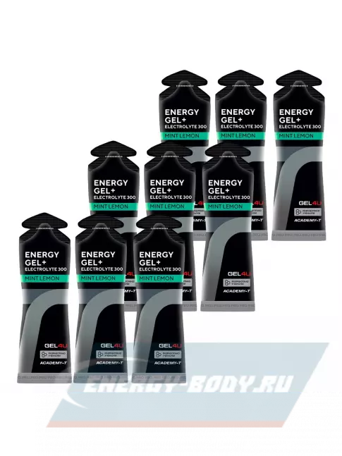 Энергетический гель GEL4U Energy GEL + Electrolyte 300 9 x 60 г, Лимон и Мята