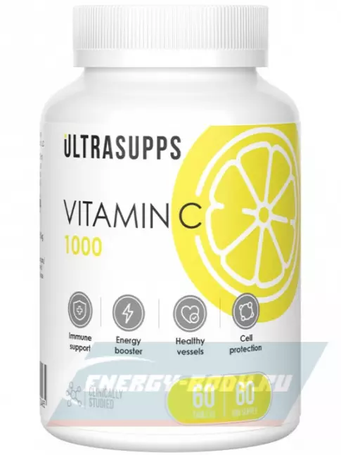  UltraSupps Vitamin C 1000 mg 60 таблеток