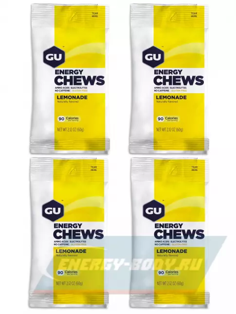 Восстановление GU Energy Labs Мармеладки GU Energy Chews 4 x 60 г, Лимонад