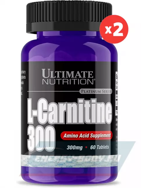 L-Карнитин Ultimate Nutrition L-CARNITINE 300 2 x 60 таблеток, нейтральный