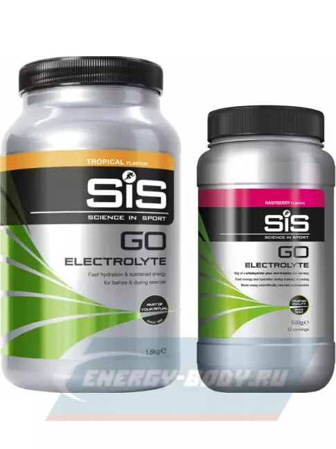  SCIENCE IN SPORT (SiS) GO Electrolyte Powder 1x500 г, 1x1600 г, Тропические фрукты, Малина