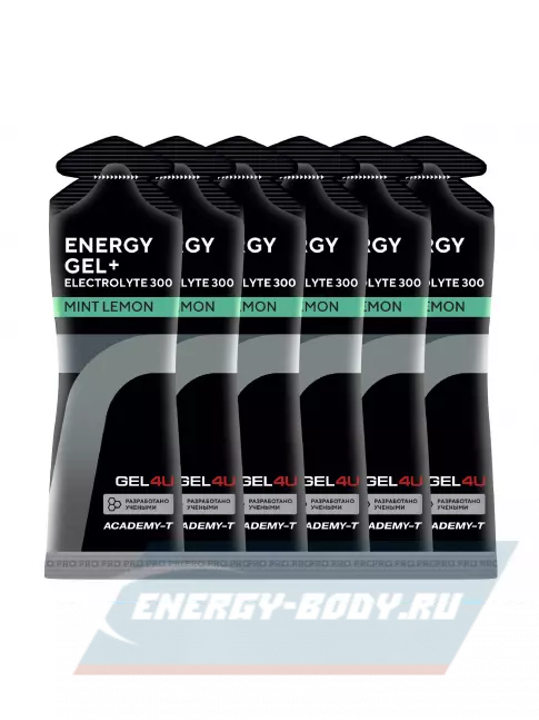 Энергетический гель GEL4U Energy GEL + Electrolyte 300 6 x 60 г, Лимон и Мята
