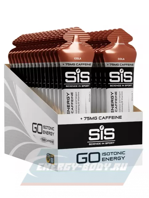 Энергетический гель SCIENCE IN SPORT (SiS) GO Energy 75mg caffeine 30 x 60 мл, Кола