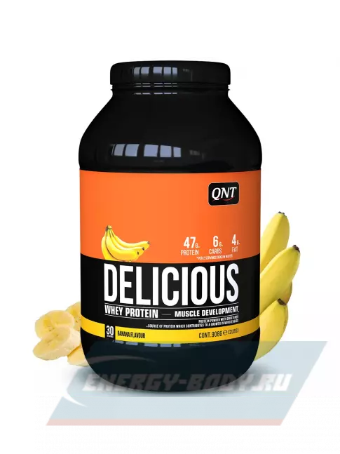  QNT DELICIOUS WHEY PROTEIN POWDER 908 г, Банан