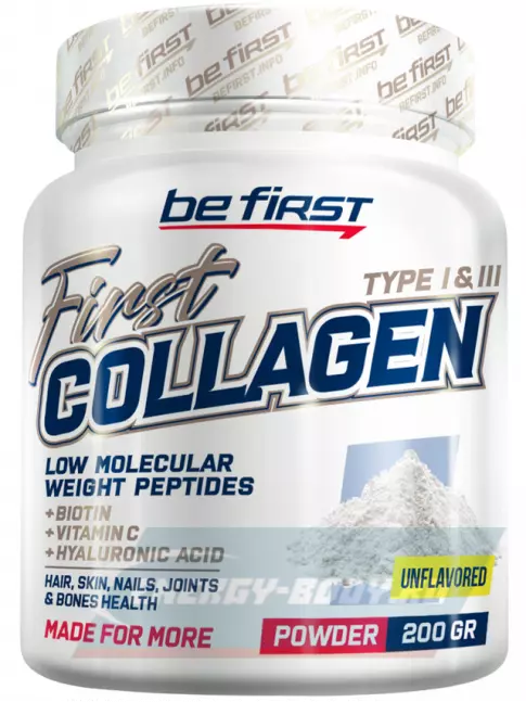 COLLAGEN Be First First Collagen + biotin + hyaluronic acid + vitamin C 200 г, Натуральный