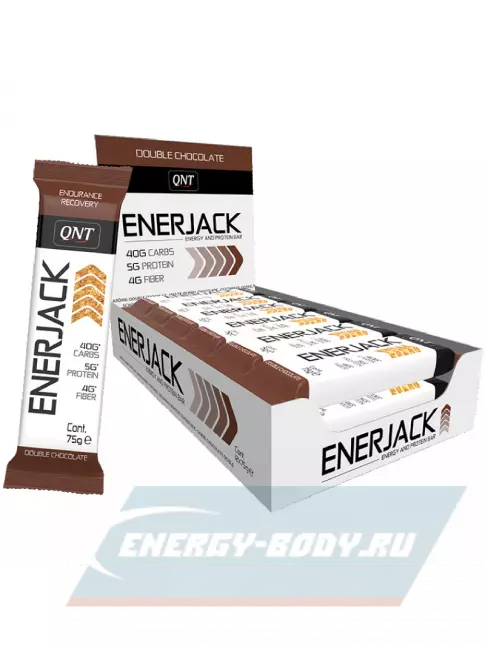 Батончик энергетический QNT Enerjack 75 г x 12 шт, Двойной шоколад
