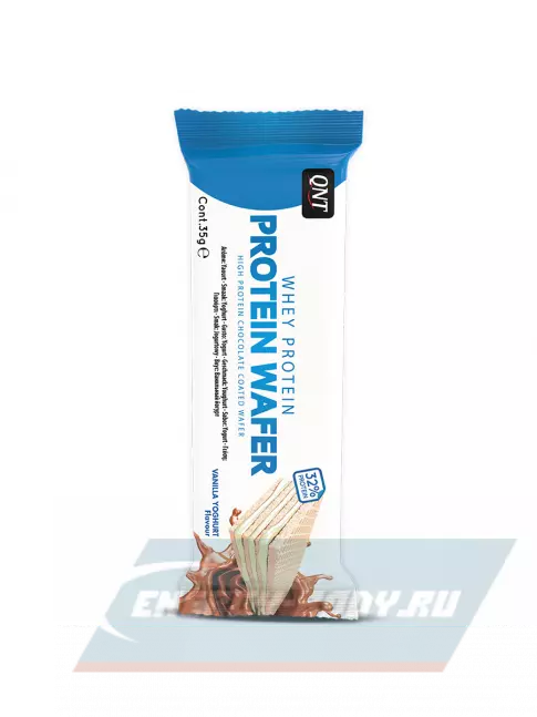 Батончик протеиновый QNT Protein Wafer 35 г, Ванильный йогурт