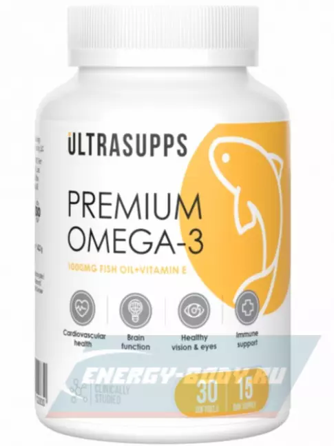 Omega 3 UltraSupps Premium Omega-3 30 капсул