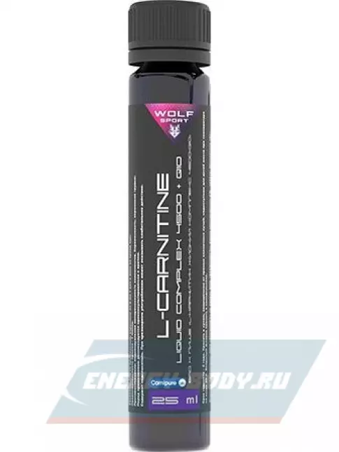 L-Карнитин WolfSport L-Carnitine 4500 (Carnipure) +Q10 20 амп x 25 мг, малина