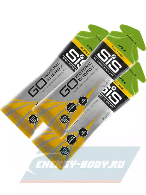 Энергетический гель SCIENCE IN SPORT (SiS) GO Isotonic Energy Gels 3 x 60 мл, Яблоко