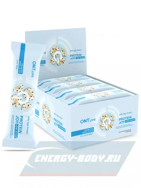 Батончик протеиновый QNT PROTEIN JOY BAR 12 x 60 г, Хрустящий ванильный лед