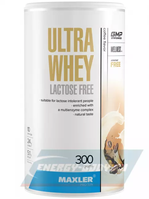 MAXLER Ultra Whey Lactose Free 300 г, Кофе MAXLER Ultra Whey Lactose Free 300 г, Кофе
