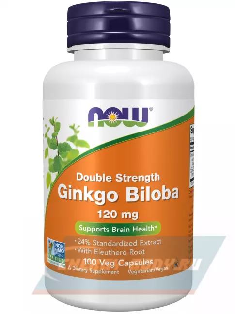  NOW FOODS Ginkgo Biloba 120 mg 100 веган капсул