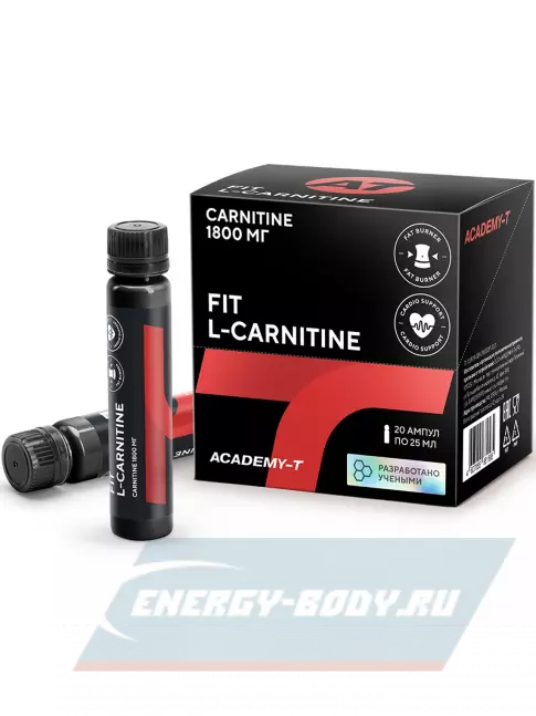 L-Карнитин Академия-Т Fit L-Carnitine 1800 mg 20 ампул, Натуральный L-Карнитин Академия-Т Fit L-Carnitine 1800 mg 20 ампул, Натуральный