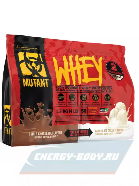  Mutant Whey 1816 г, Тройной Шоколад - Ванильное Мороженое