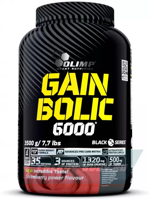 Гейнер OLIMP GAIN BOLIC 6000 3500 г, Клубника