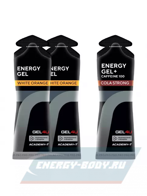 Энергетический гель GEL4U Energy Gel MIX 3 x 60 г, Апельсин, Кола