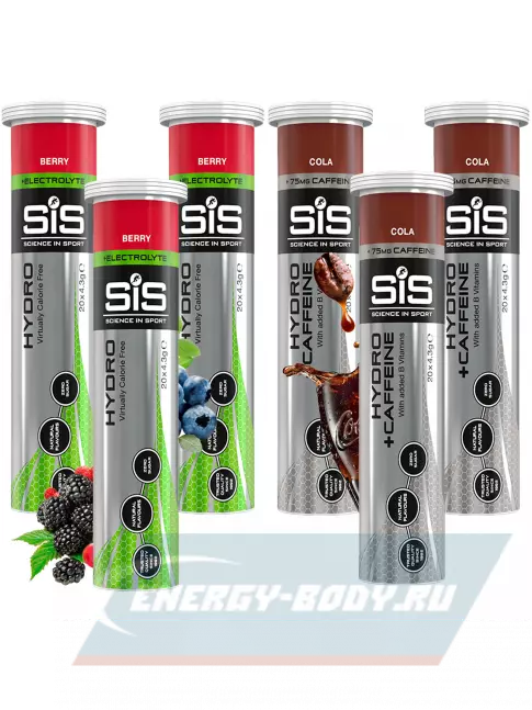  SCIENCE IN SPORT (SiS) GO Hydro Tablet 20s_3 6 x 20 таблеток, Ягоды, Кола