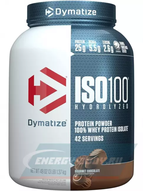  Dymatize ISO100 Hydrolyzed 1370 г, Шоколад