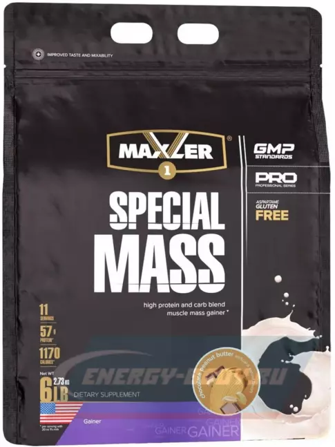 Гейнер MAXLER Special Mass Gainer 2730 г, Шоколадно-арахисовая паста