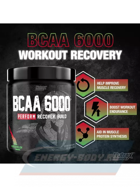 ВСАА NUTREX BCAA 6000 2:1:1 232 г, Зеленое яблоко