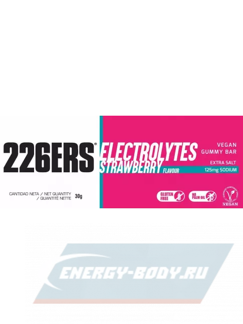 Восстановление 226ERS Gummy bar + sodium 125 mg 30 г, Клубника