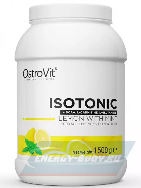  OstroVit Isotonic (+BCAA, L-Carnitine, L-Glutamine) 1500 г, Лимон-мята