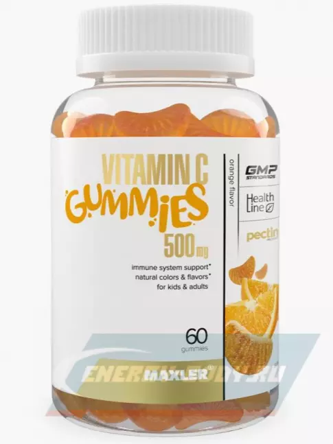  MAXLER Vitamin C Gummies 500 mg 60 жевательных пастилок, Апельсин
