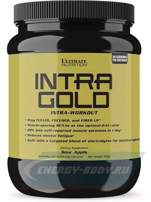 Предтерник Ultimate Nutrition Intra gold 360 г, Кислое яблоко