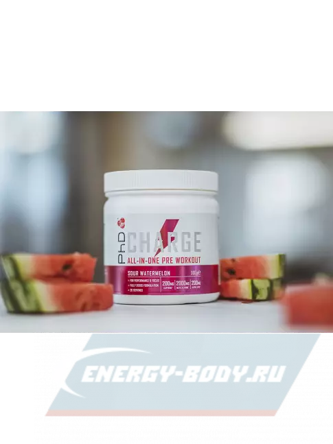 Предтерник PhD Nutrition Предтренировочный комплекс charge 300 г, Кислый Арбуз