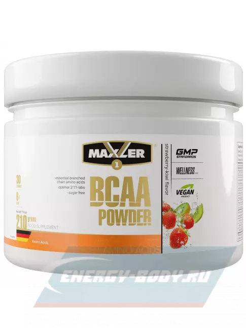 ВСАА MAXLER BCAA Powder 2:1:1 Sugar Free EU 210 г, Клубника - Киви
